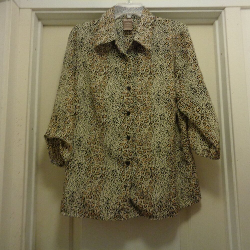 ANIMAL WILD PRINT SHIRT BLOUSE  2 x 18/20 W